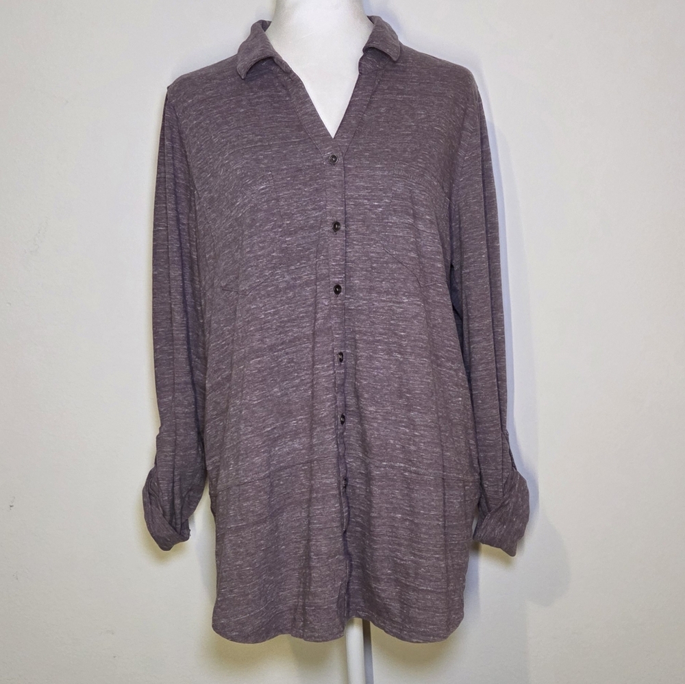 Purple Button-Up Shirt